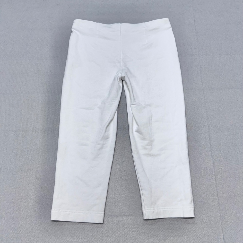 Pure Jill Slim-Leg Cropped Pants Womens XS Petite White Pima Cotton Stretch - Picture 10 of 12